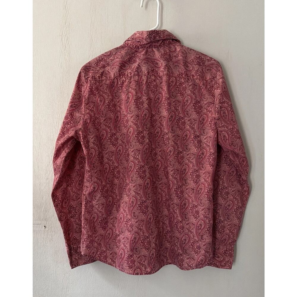 EROS PLATINO Men Medium 38 Red Button-Up Long Sleeve Shirt Cotton - Picture 6 of 9